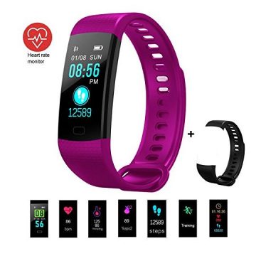 feifuns Fitness Tracker Activity Tracker Heart Rate Blood Pressure Monitor Bluetooth Smart Wristband Bracelet Waterproof Fitness Watch with Replacement Band for Android & IOS
