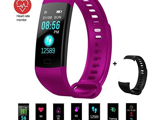 feifuns Fitness Tracker Activity Tracker Heart Rate Blood Pressure Monitor Bluetooth Smart Wristband Bracelet Waterproof Fitness Watch with Replacement Band for Android & IOS