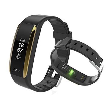 Fitness Tracker KINGBERWI Heart Rate Monitor Activity Tracker IP67 Waterproof Smart Bracelet Bluetooth Wristband Blood Pressure Watch with Sleep Monitor for Kids Girls Men Android iPhone
