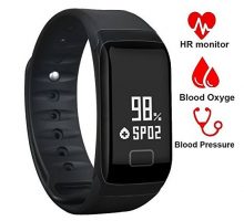 Fitness TrackerWaterproof Activity Tracker with Heart Rate Blood Pressure Blood Oxygen MonitorSmart Wristband with Calorie Counter Watch Pedometer Sleep Monitor Bluetooth Bracelet F1
