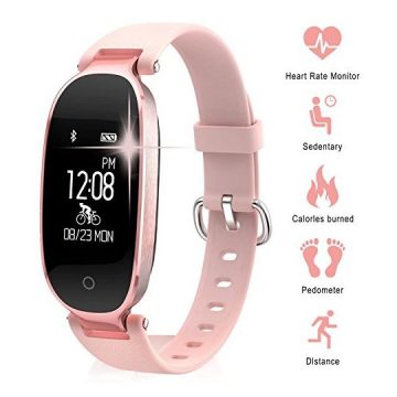 Smart Gym Bracelet TechCode Bluetooth Waterproof Smart Sports Watch Fashion Ladies Heart Rate Monitor Fitness Tracker Girls Wristband for Android IOS iPhone X 8 7 6 Samsung S8 S9+