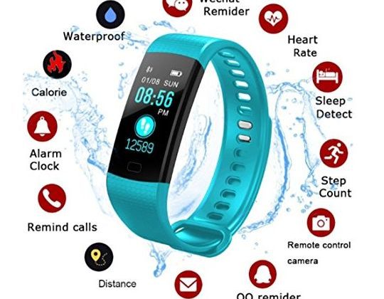 Activity Trackers Sport Smart Watch Color Screen Fitness Tracker Heart Rate Blood Pressure Monitor Bluetooth Wearable Technology Wristband Step Counter Smart Bracelet for Android and iOS