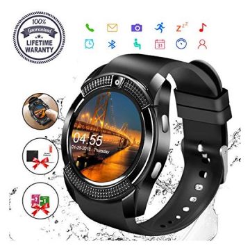 Smart WatchBluetooth Smartwatch Touch Screen Wrist Watch with Camera SIM Card SlotWaterproof Phone Smart Watch Sports Fitness Tracker Compatible Android Phone iOS Phones for Men Women Kids