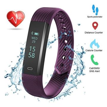 Weton Fitness Activity Tracker with Heart Rate Monitor Bluetooth 40 Waterproof Smart Bracelet Wristband Pedometer with Sleep Monitor Calorie Counter Step Tracker for Android and All Smartphones