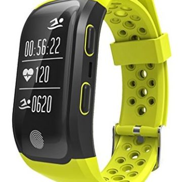 GPS Sports Watch Heart Rate Monitor Waterproof Fitness Tracker Bluetooth Smart Bracelet Yellow