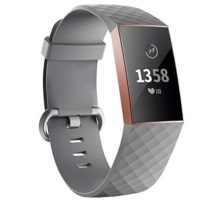 iGK Replacement Bands Compatible for Fitbit Charge 3 and Charge 3 SE Fitness Activity Tracker Adjustable Replacement Sport Strap for Women Men Grey Large