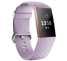 iGK Replacement Bands Compatible for Fitbit Charge 3 and Charge 3 SE Fitness Activity Tracker Adjustable Replacement Sport Strap for Women Men Lavender Large