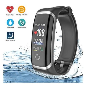 AIBODINI Fitness Tracker Activity Tracker with Heart Rate Tracking Sleep Monitor Pedometer Smart Bracelet Bluetooth IP67 Waterproof Color Screen for Adult Kids iOS Android Phone