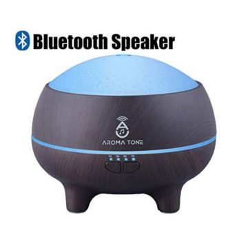 Essential Oil Diffuser Humidifier with Bluetooth Speaker Pure Aromatherapy LED Lights Wood Grain Color Pro Aroma Kit Diffuser 300ml Cold Water Vent Aroma Diffuser Oil for Home Kids Men Women Spa