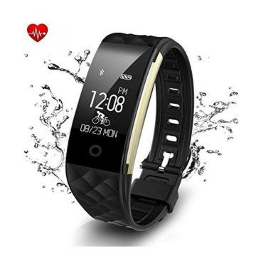 Fitness TrackerBluetooth Activity WristbandSmart Bracelet with Sleep Quality MonitorIP67 Waterproof Pedometer Samrt Watch with Heart Rate Monitor for iOS and Android(Black)