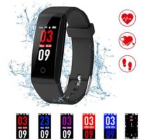 Fitness TrackerKirlor New Version Colorful Screen Smart Bracelet with Heart Rate Blood Pressure MonitorSmart Watch Pedometer Activity Tracker Bluetooth for Android & IOS