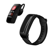 Aland Bluetooth Smart Bracelet Headphone Wristband for Huawei TalkBand B5 Wrist Strap Bluetooth Smart Bracelet Bluetooth Headset 2in1 Fitness Sport Compatible Smartphone Black Silicone