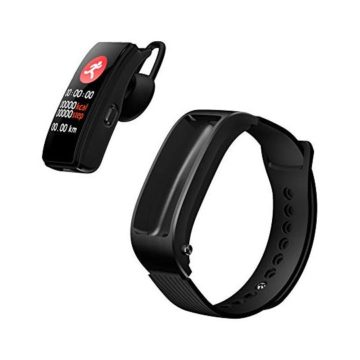Aland Bluetooth Smart Bracelet Headphone Wristband for Huawei TalkBand B5 Wrist Strap Bluetooth Smart Bracelet Bluetooth Headset 2in1 Fitness Sport Compatible Smartphone Black Silicone