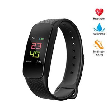 Fitness Tracker Waterproof Heart Rate Monitor Activity Tracker Bluetooth Wearable Wristband Wireless Step Counter Smart Bracelet Watch for Android and iOS Smartphones