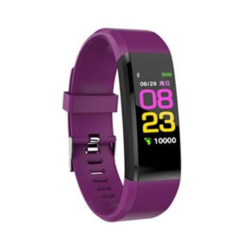 Leoie Smart Watch Heart Rate Blood Pressure Health Monitor Bluetooth Fitness Tracker Sport Bracelet Purple