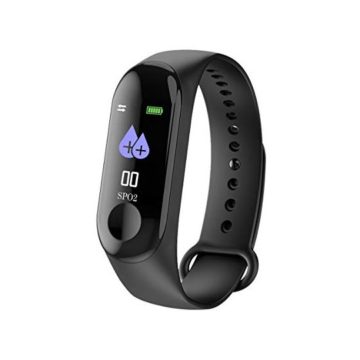M3 Bluetooth Smart Bracelet Fitness Watch Heart Rate Monitor Step Counter Blood Pressure Waterproof Activity Tracker Message Reminder Smart Bracelet with Android iOS Smartphone for Men Women