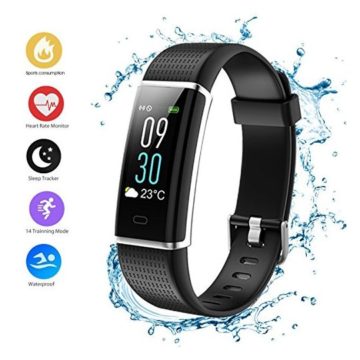 Teamyo Fitness Tracker HR Activity Tracker Watch Smart Bracelet with Heart Rate Monitor Color Screen with Step Counter Calorie Counter Pedometer Watch Waterproof Smart Band