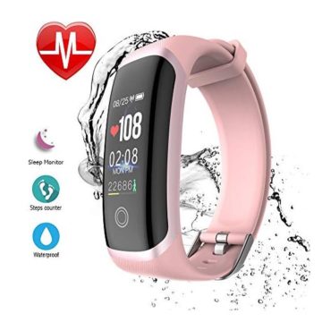 AIBODINI Fitness Tracker Activity Tracker Heart Rate Sleep Monitor Smart Bracelet with Pedometer Call SMS SNS Reminder Bluetooth IP67 Waterproof for Adult Kids iOS Android Phone