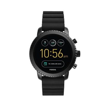 Fossil Q Men Gen 3 Explorist Stainless Steel and Silicone Smartwatch Color Black