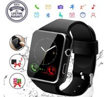 Smart WatchBluetooth Smartwatch Touch Screen Wrist Watch with Camera SIM Card SlotWaterproof Phone Smart Watch Sports Fitness Tracker Compatible Android Phone iOS Phones Black