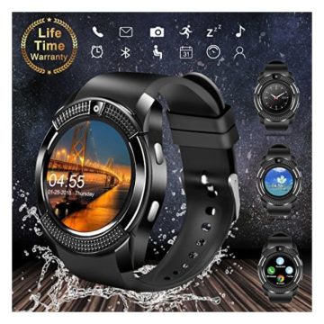 Smart WatchBluetooth Smartwatch Touch Screen Wrist Watch with Camera SIM Card SlotWaterproof Smart Watch Sports Fitness Tracker Compatible with Android iOS Phones Samsung Huawei