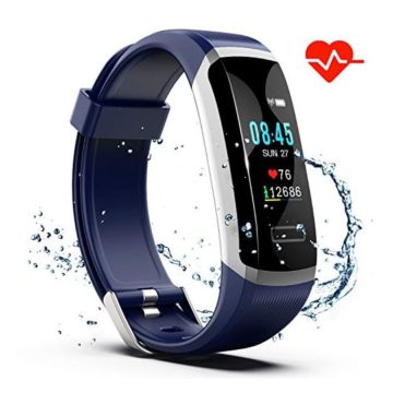 Akuti Fitness Tracker HR Fitness Watch with Heart Rate Monitor Activity Tracker Sleep Monitor Step Counter Calories Watch IPX7 Waterproof Smart Wristband Pedometer