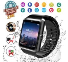 Smart WatchBluetooth Smartwatch Touch Screen Wrist Watch with Camera SIM Card SlotWaterproof Phone Smart Watch Sports Fitness Tracker Compatible Android Phones Black