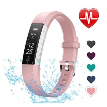 LETSCOM Fitness Tracker with Heart Rate Monitor Slim and Smart Activity Tracker Watch with Sleep Monitor Step Counter and Calorie Counter IP67 Waterproof Pedometer Watch for Kids Women Men