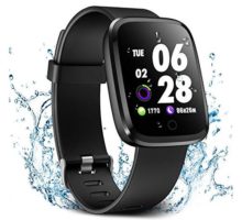 Verpro Smart Watch Waterproof Fitness Activity Tracker with Heart Rate Monitor Wearable Oxygen Blood Pressure Wrist Watch Bluetooth Running GPS Tracker Sport Band Black