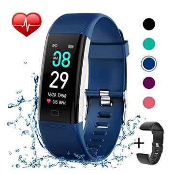 Fitness Tracker IP68 Waterproof Activity Tracker Fitness Watch with Heart Rate Blood Pressure Monitor Step Counter Calorie Counter Pedometer Activity Watch Tracker for Men Women Kids