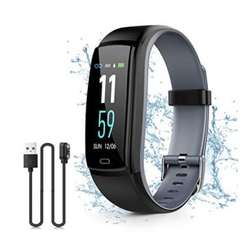 Kirlor Fitness Tracker Waterproof Color Screen Smart Bracelet with Heart Rate Blood Pressure MonitorSmart Watch Pedometer Activity Tracker Bluetooth for Android & iOS