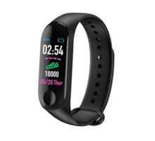 Mcree Smart Band Watch Bracelet Wristband Fitness Tracker Blood Pressure HeartRate M3(Black)