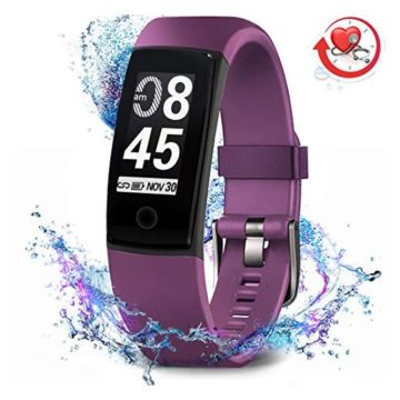 MorePro Fitness Tracker Waterproof Activity Tracker with Heart Rate Blood Pressure Monitor Color Screen Smart Bracelet with Sleep Tracking Calorie Counter Pedometer Watch for Kids Women MenPurple