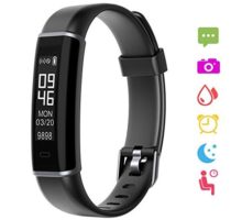 XGODY ID130HR Fitness Tracker Heart Rate Monitor Waterproof Activity Tracker Watch Sleep Monitor Touch Screen Smart Bluetooth Bracelet Fitness Band For Women Kids Android and Ios(Black)