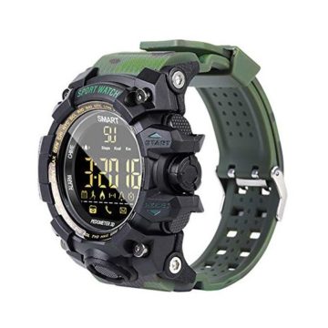 ZKxl8ca EX16S Sports Smart Bracelet Watch Waterproof Bluetooth Pedometer Call Reminder Camouflage Green