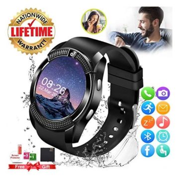 Android Smart Watch for Women Men 2019 Bluetooth Smartwatch Smart Watches Touchscreen with Camera Cell Phone Watch with SIM Card Slot Compatible Android Samsung iOS Phones XS 8 7 6 Note 8 9 Adult