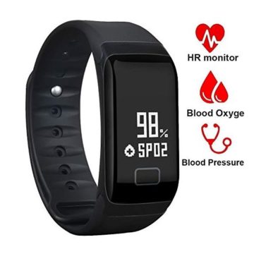 BONNIEWAN Fitness TrackerWaterproof Activity Tracker with Heart Rate Blood Pressure Blood Oxygen MonitorSmart Wristband with Pedometer Watch Calorie Counter Sleep Monitor Bluetooth Bracelet