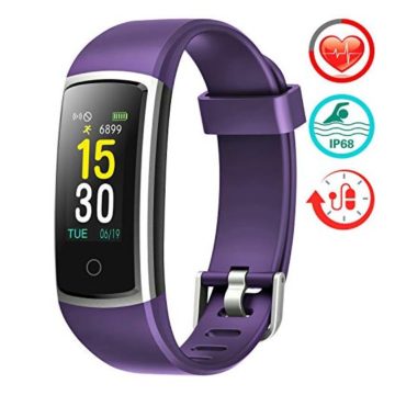 FITFORT Fitness Tracker with Blood Pressure HR Monitor  2019 Upgraded Activity Tracker Watch with Heart Rate Color Monitor IP68 Pedometer Calorie Counter and 14 Sports Tracking for Women Kids Men