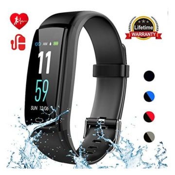 Mgaolo Fitness TrackerActivity Health Tracker Waterproof Smart Watch Wristband with Blood Pressure Heart Rate Sleep Monitor Pedometer Step Calorie Counter for Android and iPhone(Black)