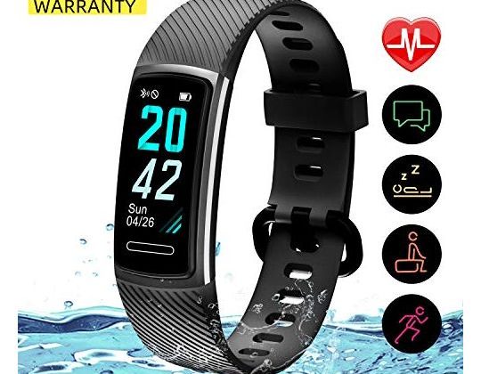 Yemo Updated 2019 Version Fitness Tracker HR Activity Trackers Health Exercise Watch with Heart Rate and Sleep Monitor Smart Band Calorie Counter Step Counter Pedometer Walking