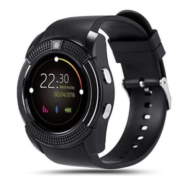 Bluetooth Smart WatchWrist Watch Bracelet with SIM Card Slot Camera Phone Calls Pedometer Music Playing Alarm Clock Smartwatch for Android Phone