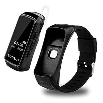 PADYWearable Technology B7 2 in 1 Bluetooth Smart Band Headset Talkband Heart Rate Monitor Pedometer Smart Bracelet Sports Wristband with Music Player Answer Call