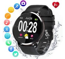Amerzam Smart Watch for Android iOS Phones，Activity Fitness Tracker Waterproof with Heart Rate Monitor Sleep Tracker Step Counter for Women and Men