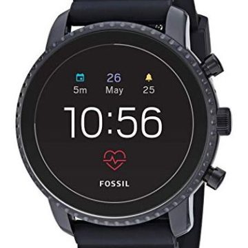Fossil Men Gen 4 Explorist HR Heart Rate Stainless Steel and Silicone Touchscreen Smartwatch Color Black