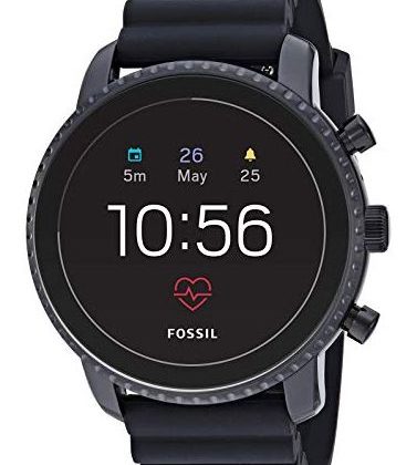 Fossil Men Gen 4 Explorist HR Heart Rate Stainless Steel and Silicone Touchscreen Smartwatch Color Black