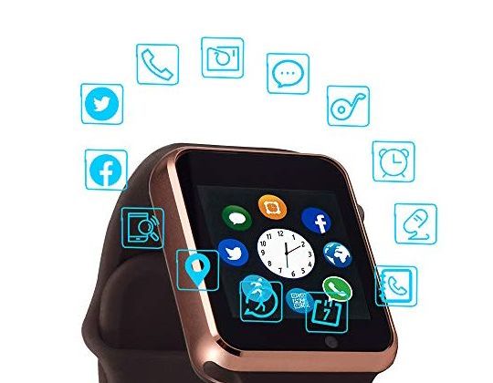 Smart Watch Color Touch Screen Bluetooth Smart Watch Sports Smart Watch TF SIM Card Slot Smart Watch Multi Function Smart Watch Compatible with Samsung Android iPhone iOS Kids Women Men