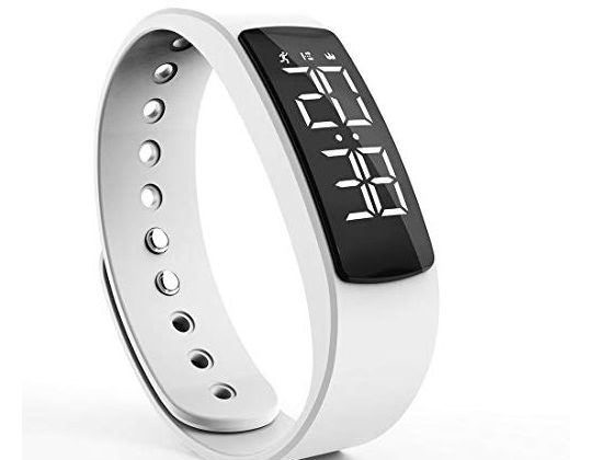 synwee Fitness Tracker Watch BandNonBluetooth Smart Bracelet Walking Pedometer Watch Step Counter Calorie Burned Distance Alarm Timer for Kids Teens Adult Men Women(White)