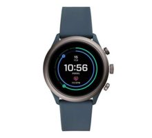 Fossil Men Gen 4 Sport Heart Rate Metal and Silicone Touchscreen Smartwatch Color Grey Blue